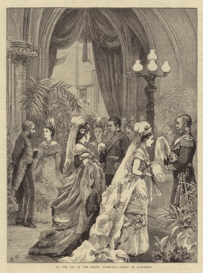 The Marriage of the Duke of Connaught, at the Top of the Grand Staircase, going to Luncheon by Henry Woods